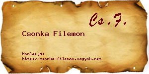 Csonka Filemon névjegykártya